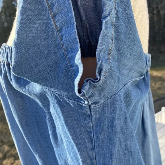 NWOT Cloth & Stone Chambray Off the Shoulder Shift Dress, Small, Blue - Picture 9 of 14